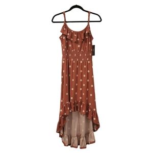 Salmon Pink and White International INC Company Women's Polka Dot Maxi Dress